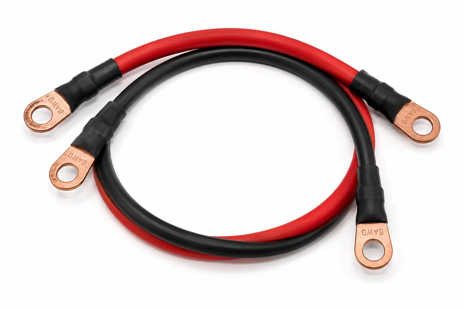 Battery cable with ring terminals