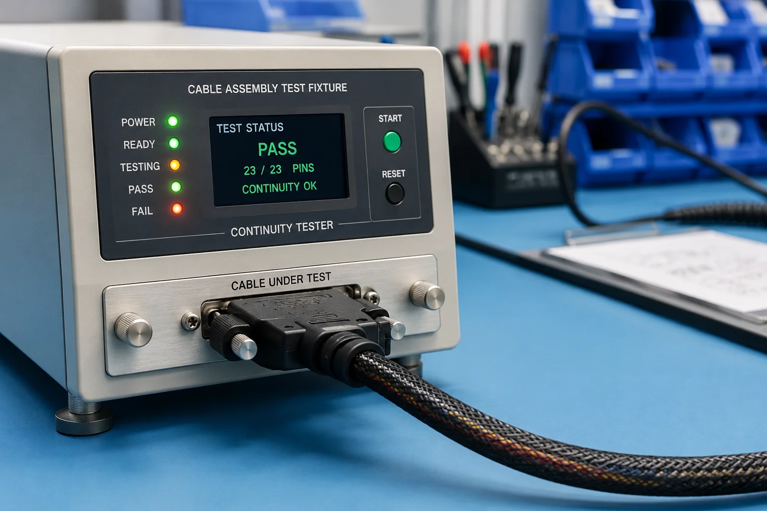 Cable assembly test fixture