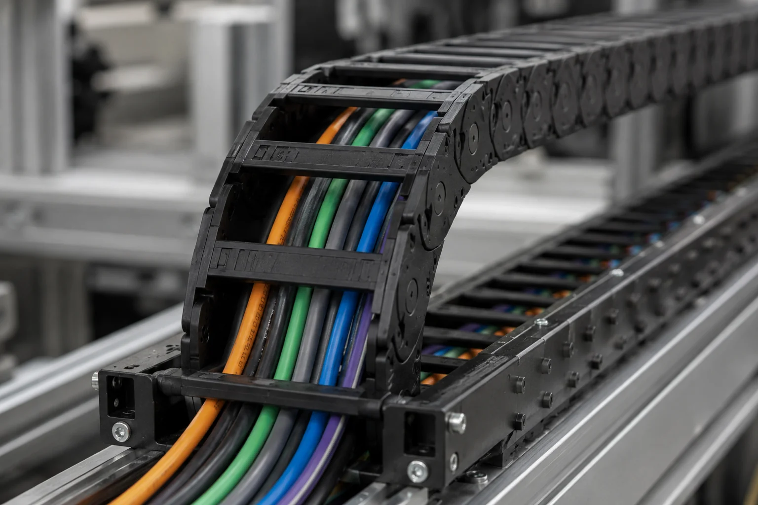Cable bundle in drag chain