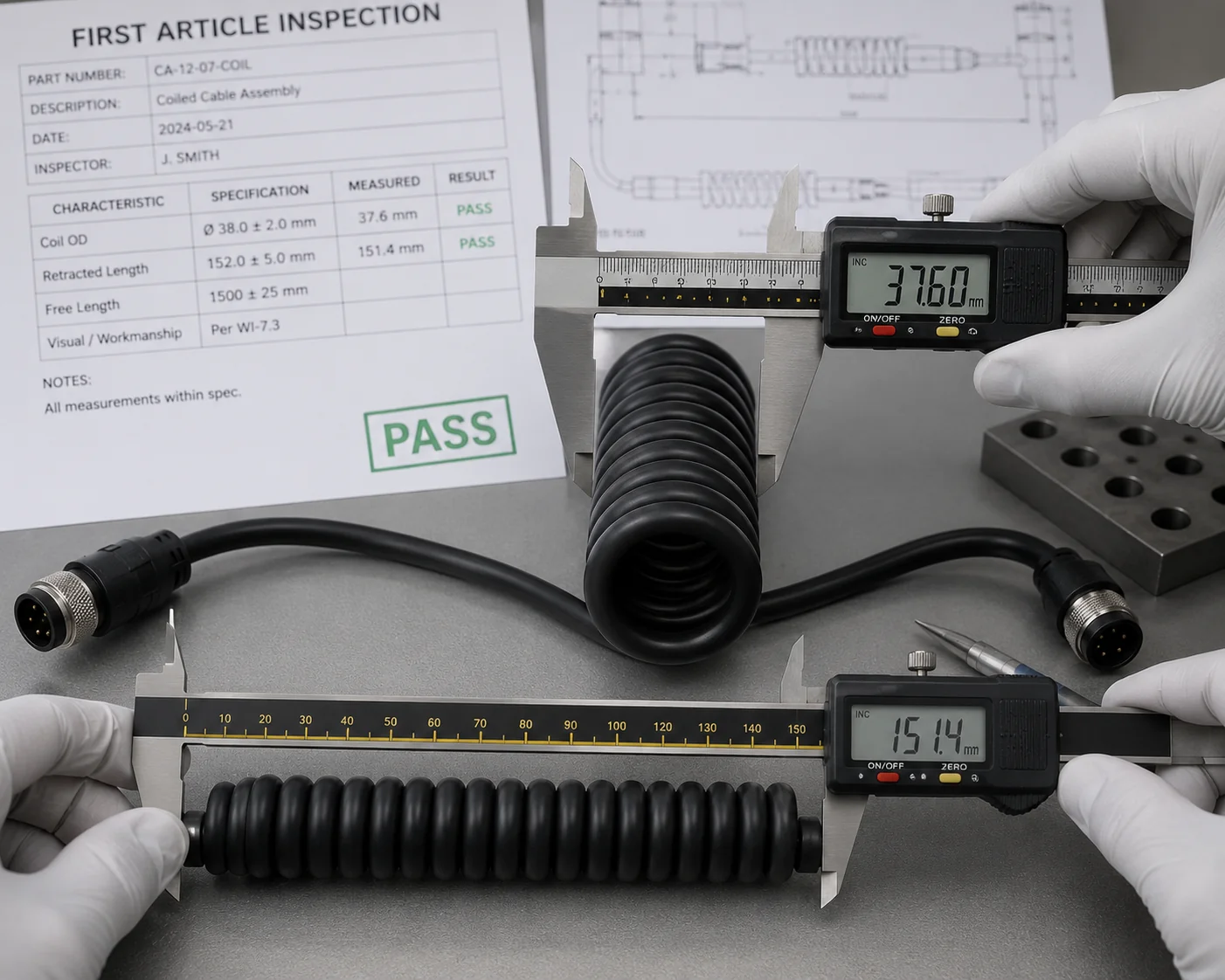 First article coil cable inspection