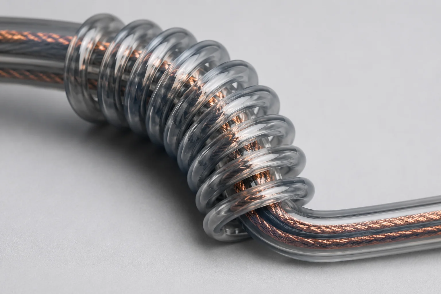 Hi-flex coil cable at tight bend radius
