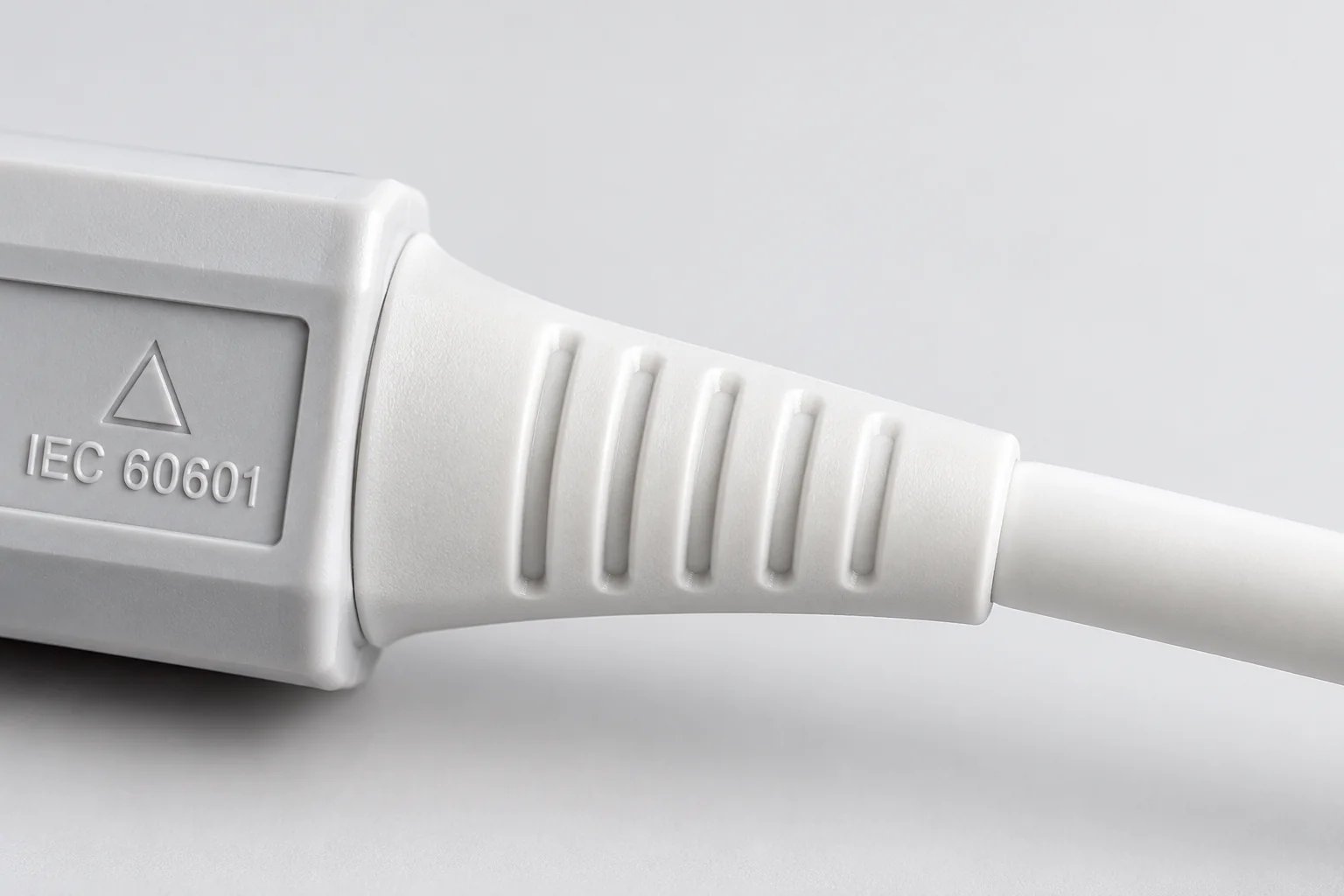 IEC 60601 overmolded strain relief boot