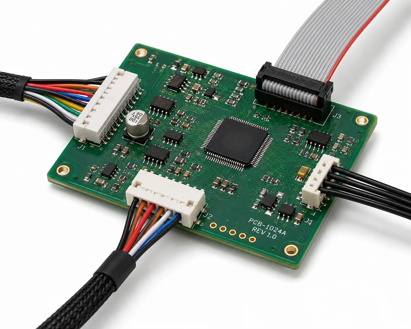 PCB with integrated cable harness