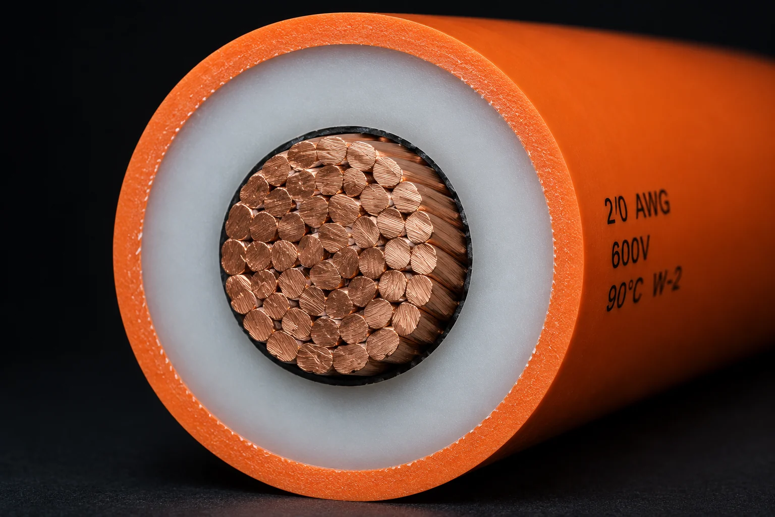 Large gauge power cable cross section