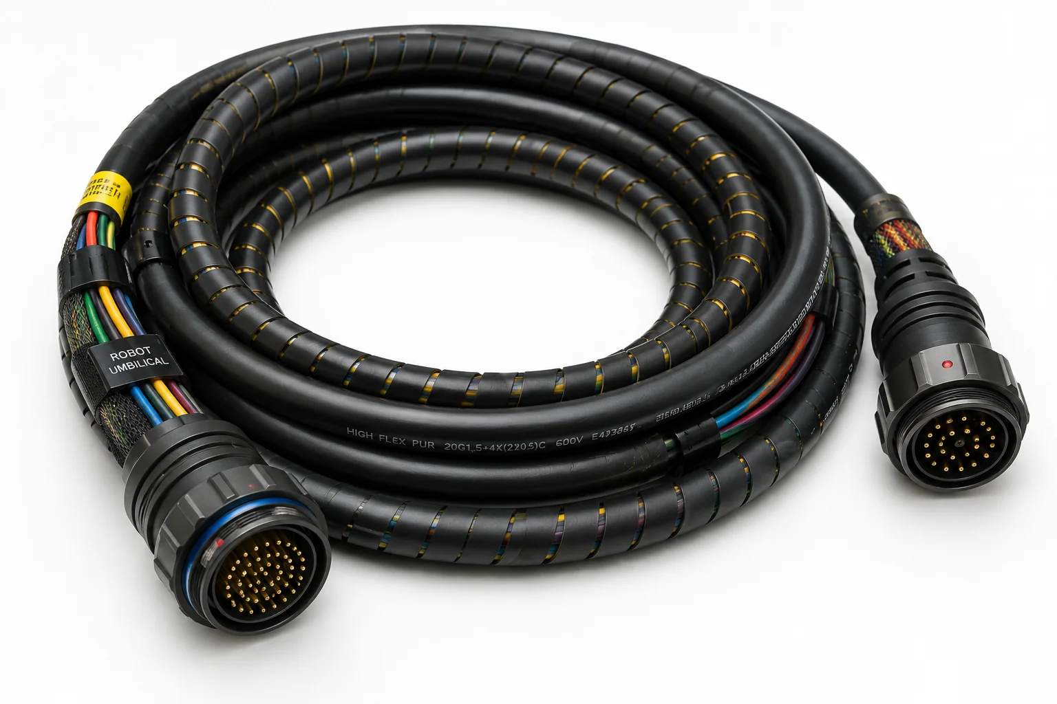 Robot umbilical coil cable