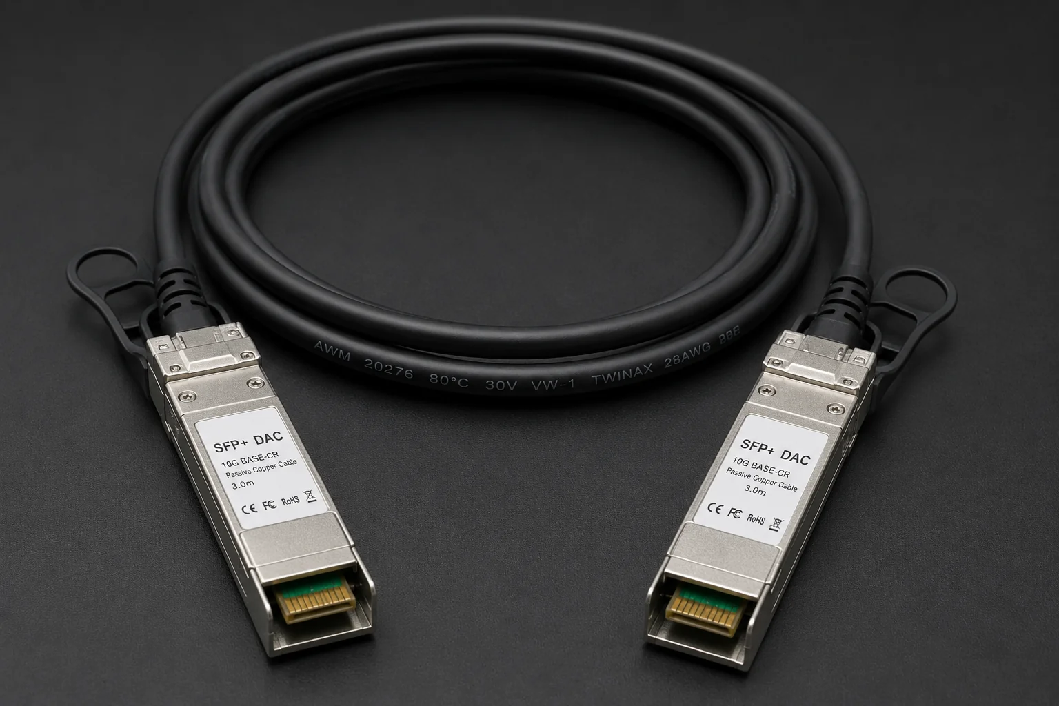 Twinax DAC cable with SFP+